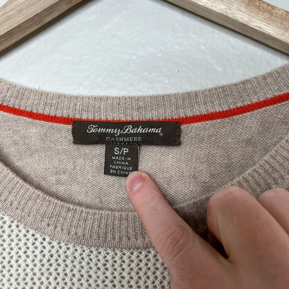 Tommy Bahama womens Beige raglan Cashmere knit pull over Sweater size small - Picture 4 of 11